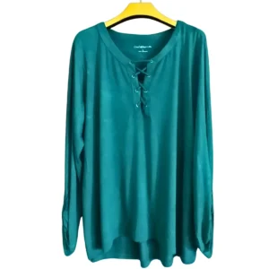 Teal Long Sleeve Lace It Up