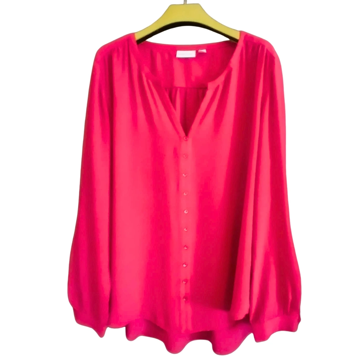 Fuchsia Pink Long Sleeve Blouse