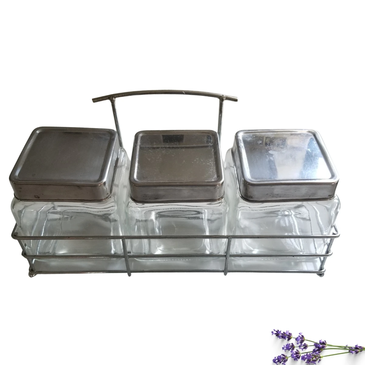 3 Pc Glass Jar Set