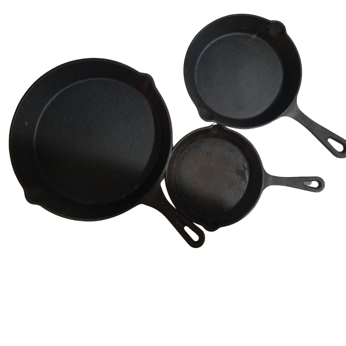 3 Pc Cast Iron Frying Pan Set